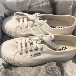 SUPERGA white platform sneakers